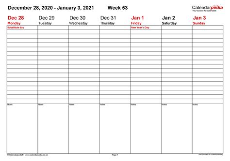 Weekly Calendar 2021 Uk Free Printable Templates For Pdf