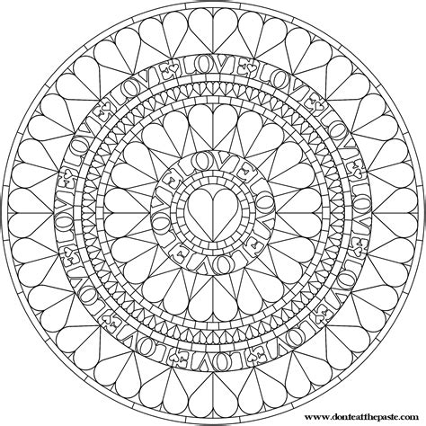 Don't Eat the Paste: Hearts Mandala to Color