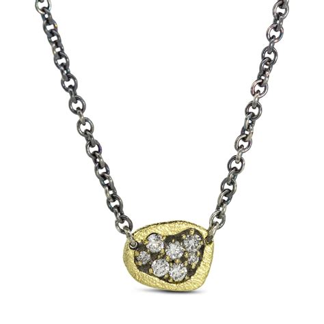 Dew Pond Diamond Necklace By Rona Fisher Gold Silver And Diamond