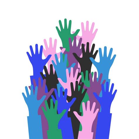 The Group Raised Human Arms And Hands Diversity Multiethnic People
