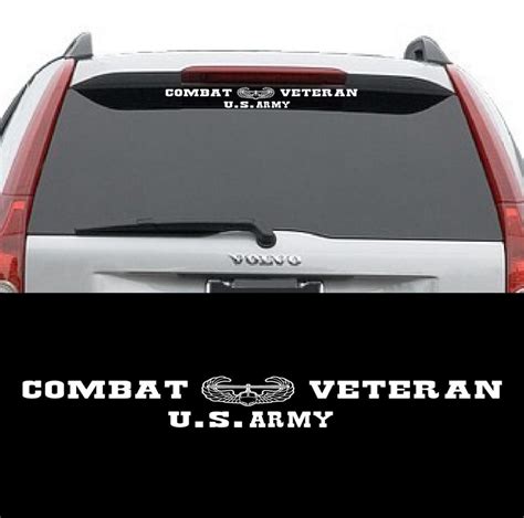 Army Combat Veteran Action Badge Decal Sticker Custom Made In The Usa