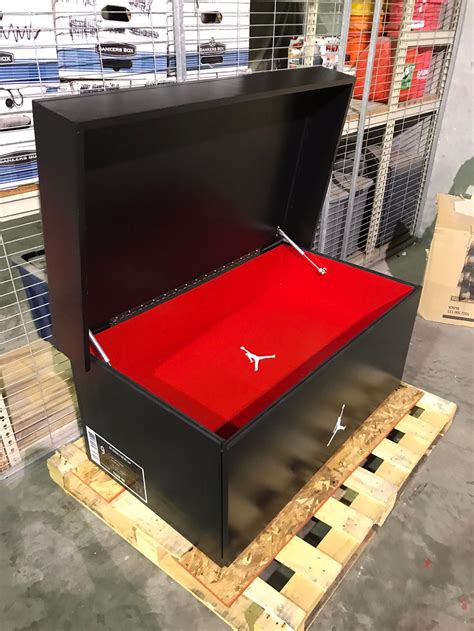 Giant Air Jordan Inspired Shoe Box Storage Apple Red Inside