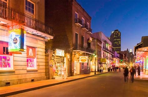 Bourbon Street At Dusk Editorial Image Image Of People 27714240