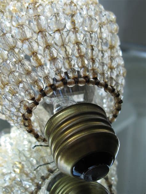 Large Rustic Beaded Light Bulb Cover Antiqued Rustic Style Etsy