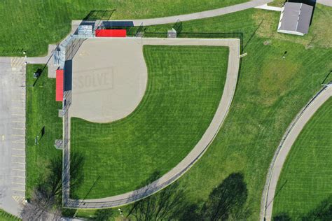 An Aerial View Of A Baseball Field Stock Photo Dissolve