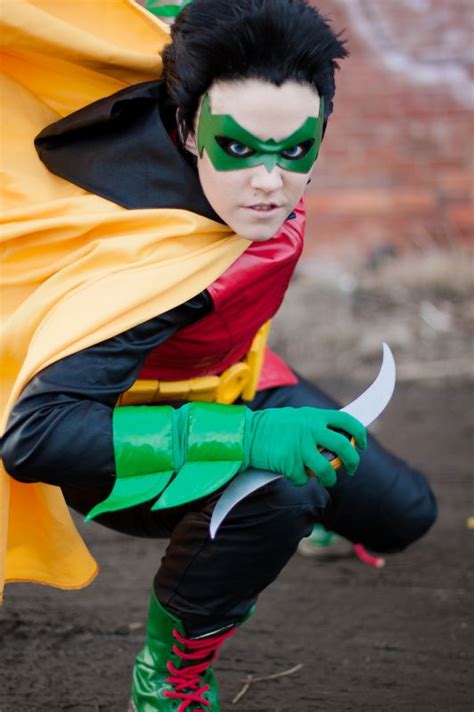 Solo Grayson As Damian Wayne Robin Wearing Renegade Leather Mask By