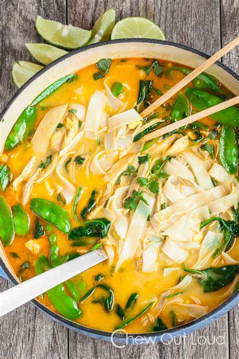 Coconut Curry Chicken Noodle Soup Chew Out Loud
