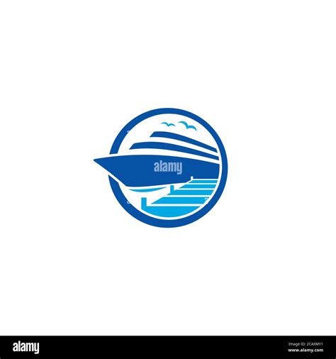 Yacht And Dock Logo Icon Design Stock Vector Image And Art Alamy