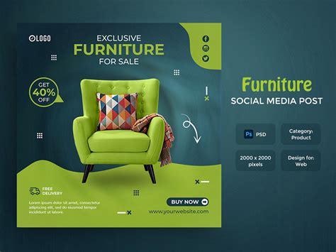 Furniture Social Media Instagram Post Design By Upscale Agency On