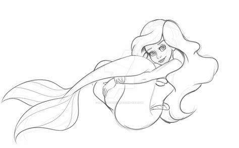 Ariel The Little Mermaid Sketch By Kerocreations On Deviantart