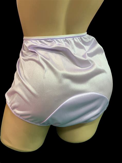 Lavender Nylon Tricot Panties With Very Large Mushroom Double Nylon Gusset Adult Sissy Retro