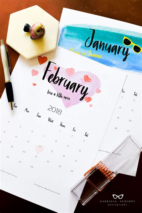 February 2018 Design Freebie Design Calendar