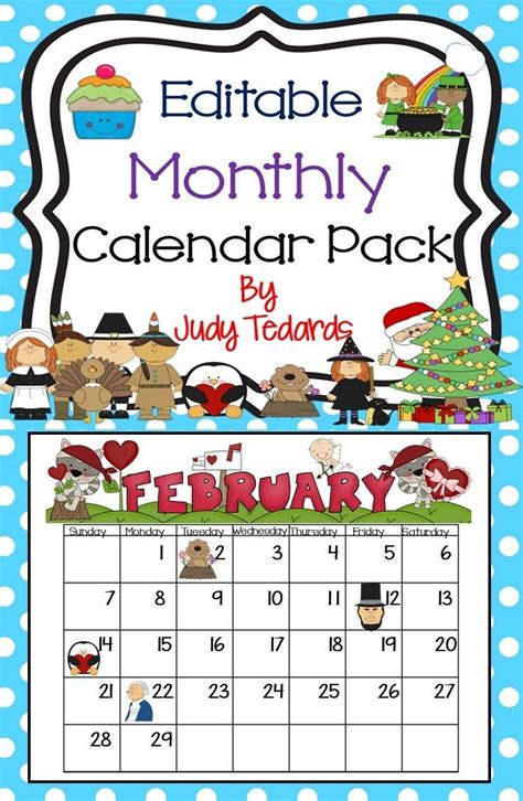 Free Editable Preschool Calendar Pen Leanor