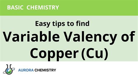 How To Find Valency Of Copper Variable Valency Of Copper Cu