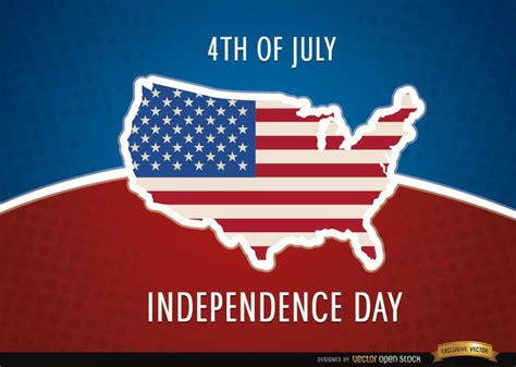United States Map Flag July 4th Vector Download