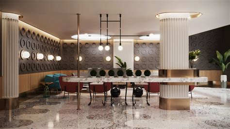 3d Hotel Hall Rendering For Design Presentation On Behance Showroom