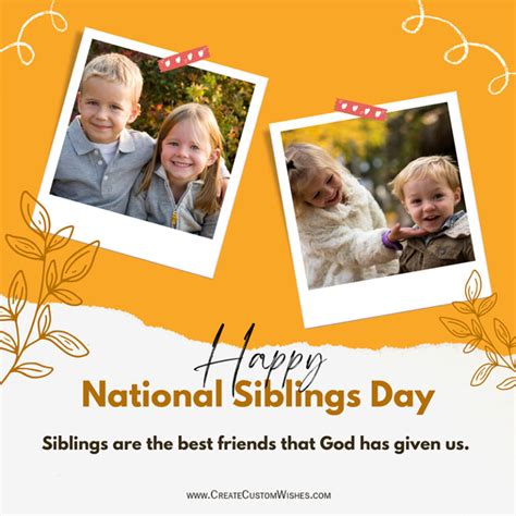 Create Siblings Day 2023 Wishes With Your Photo Ccw