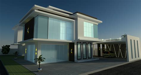 Splendid two storey house with three bedrooms. Malaysian House Design - Modern House