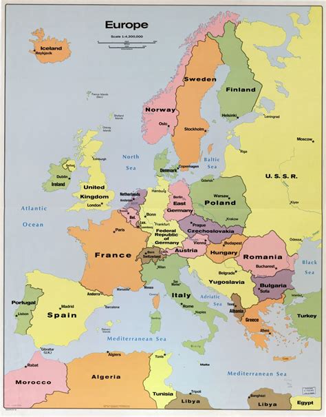 Detailed Political Map Of Europe With Capitals Europe Detailed Gambaran