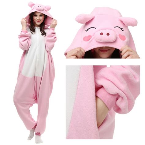 Pink Pig Onesie Pajamas For Adult Animal Onesies Cosplay Halloween