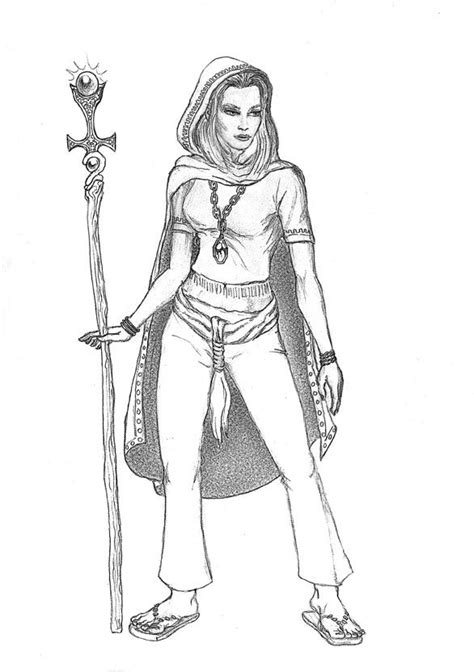 Sorceress Sorceress Mage Wands Coloring Pages Magical Pretty