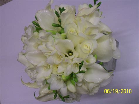 Bridal BQ White Roses White Calla White Freesia Wegmans Floral