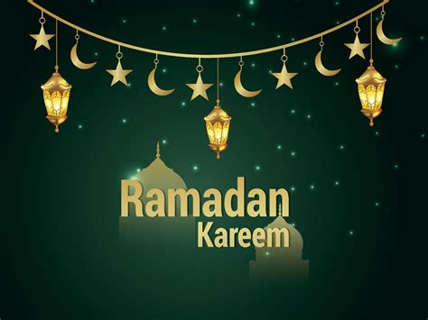 Islamic Festival Of Ramadan Kareem Celebration Greeting Card With