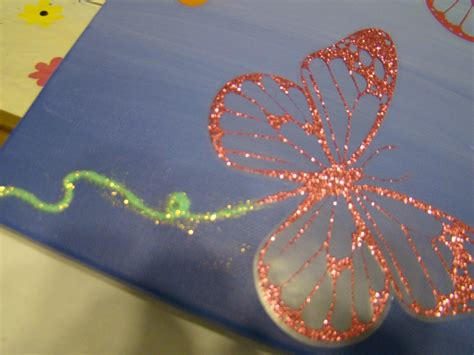 Fireflies And Jellybeans Glitter Butterfly Wall Art