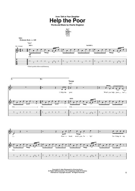 Help The Poor Sheet Music By Bb King Robben Ford For Guitar Tab