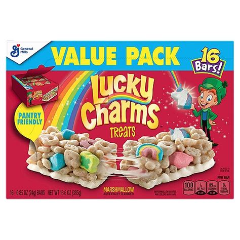 General Mills Lucky Charms Treats Marshmallow Bars Value Pack 0 85 Oz 16 Count