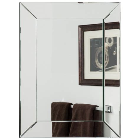 Decor Wonderland 24 In X 32 In Single Rectangle Avie Modern Frameless Vanity Mirror With