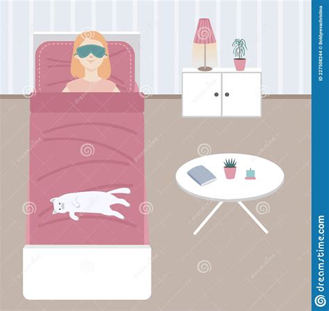 In The Evening The Girl Is Getting Ready For Bed Stock Vector Illustration Of Rest