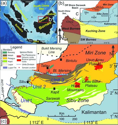 geological and tectonic map of the central sarawak northwest borneo download scientific