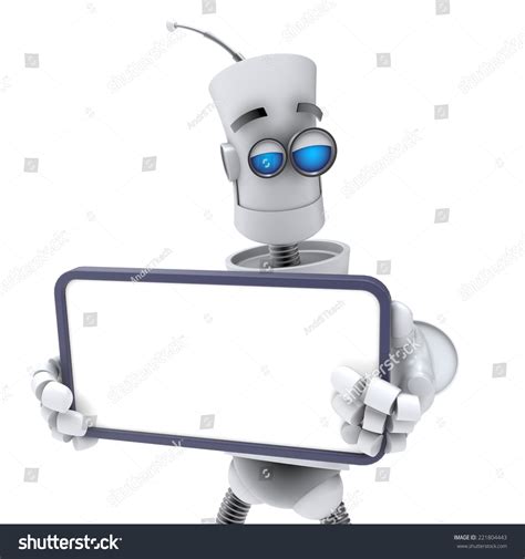Funny Emotional Robot Cyborg Android Isolated Stock Illustration