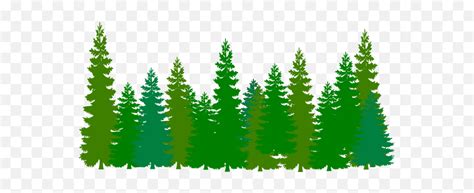 Green Tree Line Clip Art Pine Trees Silhouette Pngtree Line Png