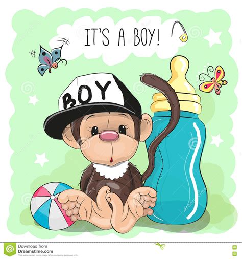 Cute Cartoon Monkey Boy Stock Vector Illustration Of Illustrations 75993700