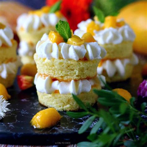 Mango Mini Cake With Whipped Cream Frosting Chili To Choc
