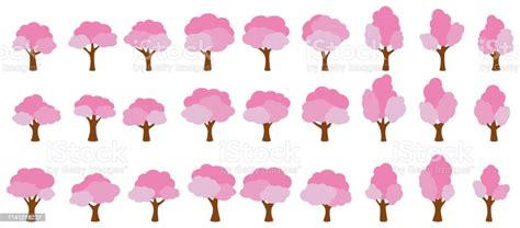 Cartoon Garden Pink Trees Stock Illustration Download Image Now Art