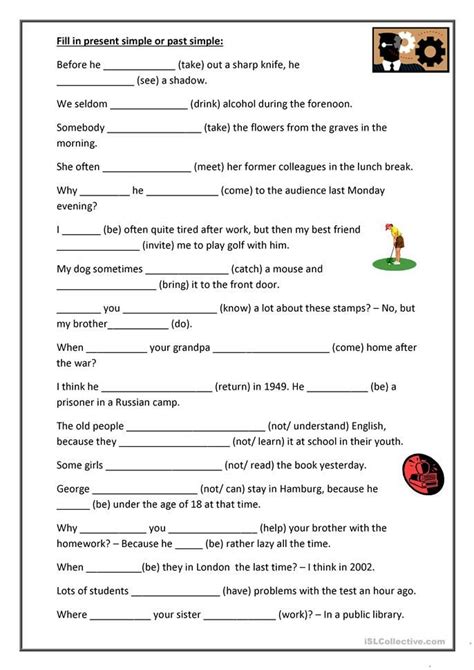 Verb Tenses Past Tense Exercise 27 Review Of The Simple Past Tense And