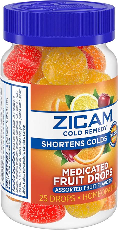 Zicam Cold Remedy Medicated Fruit Drop Assorted Fruit 25 Drops