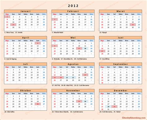 Kalender 2016 Lengkap Dengan Tanggal Merah