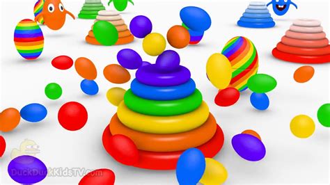 Learn Colors For Toddlers 3d Rainbow Donut Mountain Surprise Eggs Ball