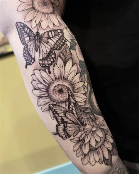 Butterfly Sunflower Tattoo Designs Crista Cowles