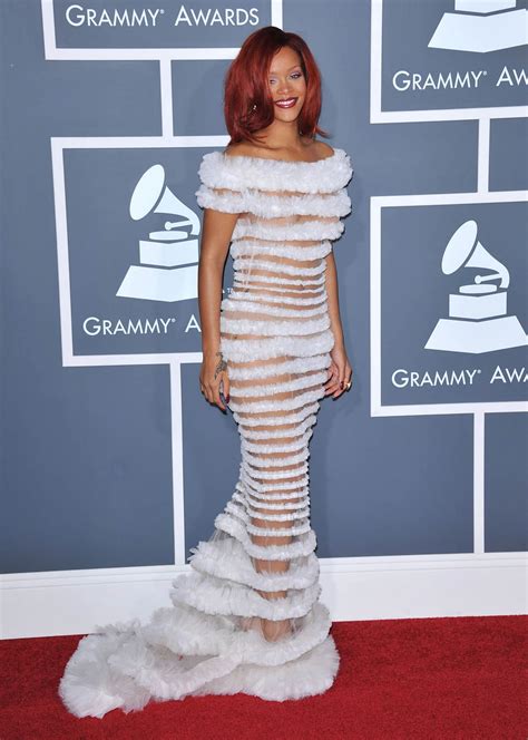 Silvi Celebrities Blog Rihanna See Through White Dress