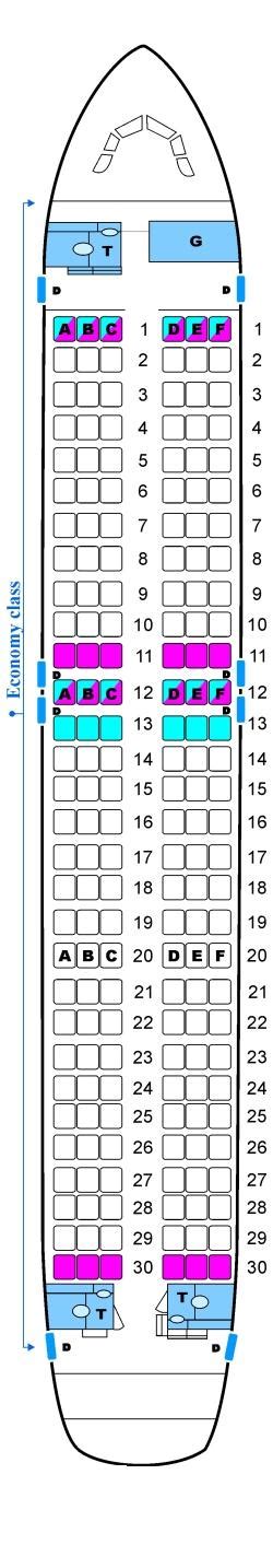 Seat Map Skyservice Airlines Airbus A320 Seatmaestro