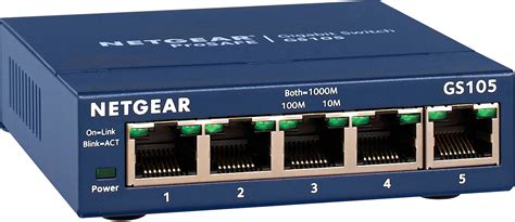 Netgear 5 Port 101001000 Gigabit Ethernet Unmanaged Switch Blue