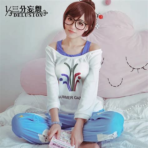 1 3 Delusion Overwatch Mei Riseandshine Pyjamas Sleepwear Set Cute Cosplay Costume Wigs In Game