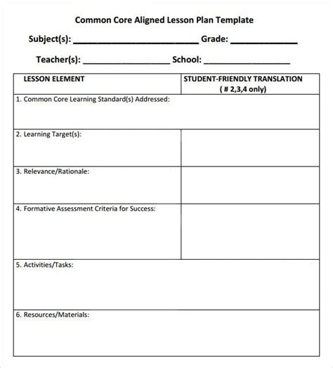 Pin On Lesson Plan Template Printables