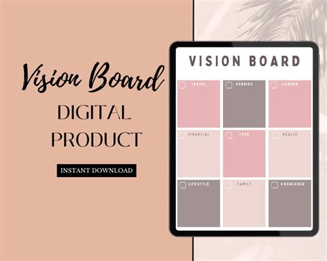 Printable Vision Board Template Etsy