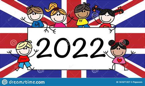 New Year 2022 Header Calendar United Kingdom Stock Illustration